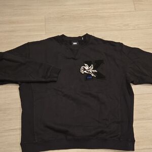 Kith Black Crewneck Sweater with Embroidered Logo